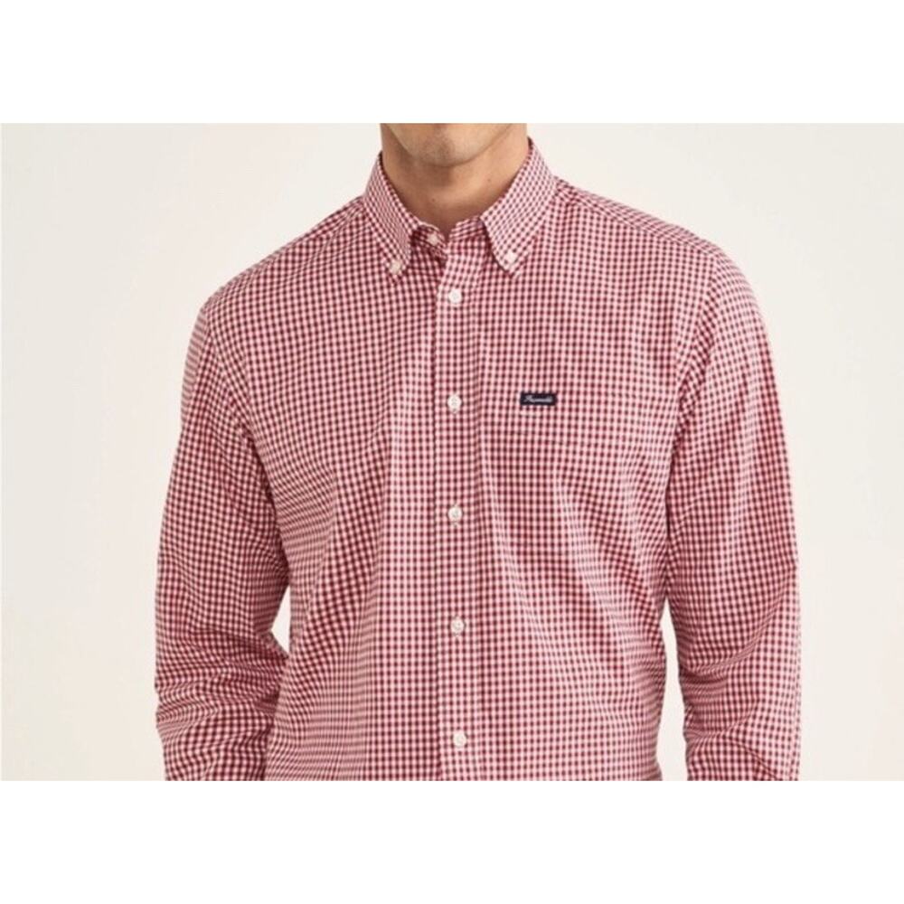 Faconnable Red/White Plaid‎ SOFT Cotton Button-Up Shirt | Size XS CHRISTMAS PICS